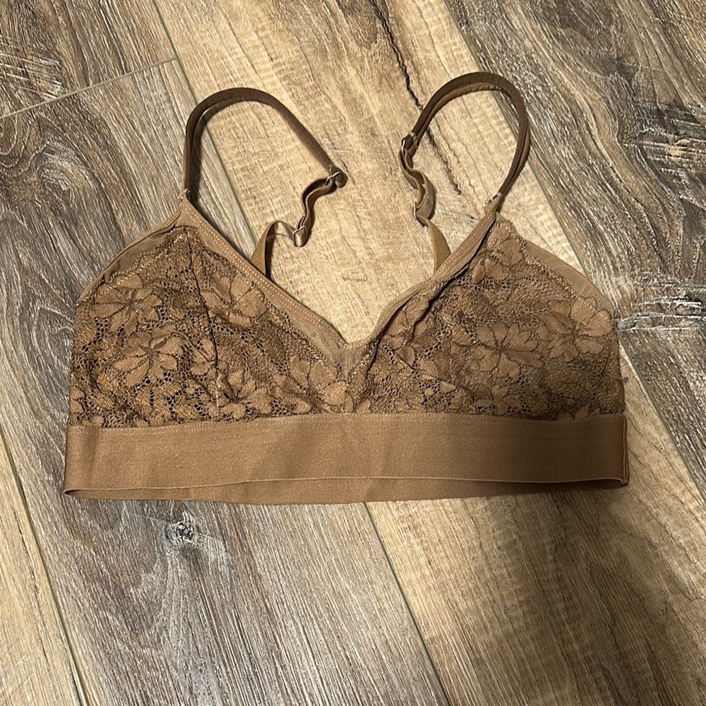 Auden Brown Lace Bralette with Adjustable Straps